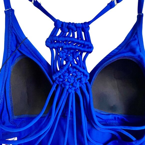 Firpearl Tummy Control Ruched Swimsuit with Braid Macramé Size 6 Runs Small NEW - Picture 4 of 9